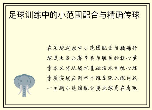 足球训练中的小范围配合与精确传球